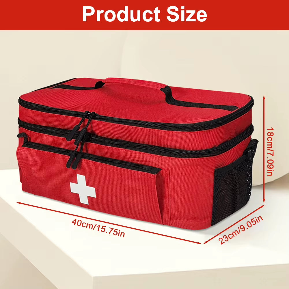 Travel Medicine Bag with Lockable Zippers Travel Emergency Kit Empty Medication Organizer Medication Travel Case for Home Travel