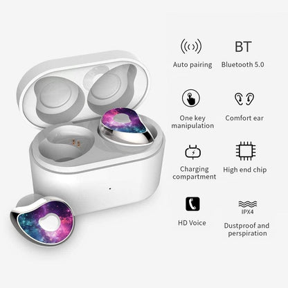 Wireless Earbuds, Powerful Customized Sound with Big Bass, Built-In 4 Mic, Button Control, IPX6 Waterproof Bluetooth Earbuds, Wireless Earphones Compatible with Android & Apple, Colorful