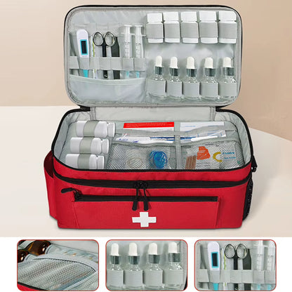 Travel Medicine Bag with Lockable Zippers Travel Emergency Kit Empty Medication Organizer Medication Travel Case for Home Travel