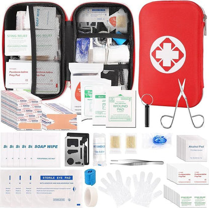 Mini Travel First Aid Kit, Emergency Kit with 201PCS First Aid Supplies And
