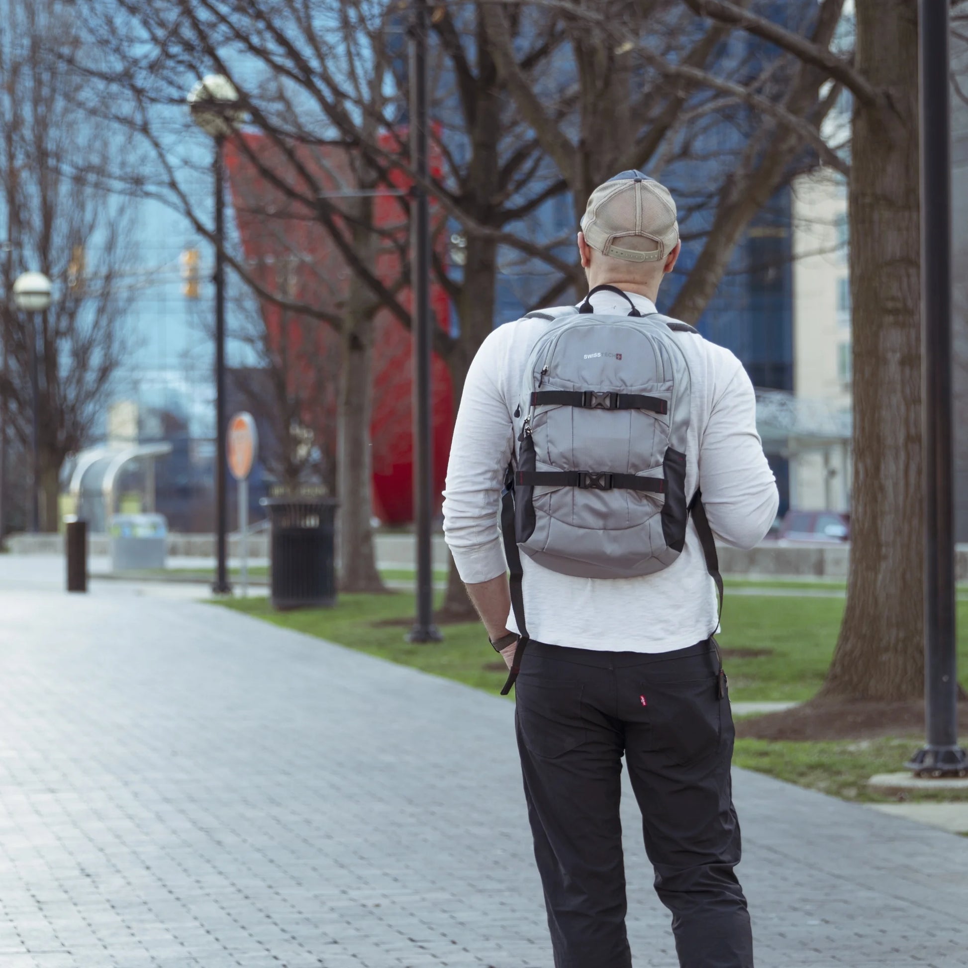 Unisex 20 Liter Compressor Backpack for School or Work, Grey