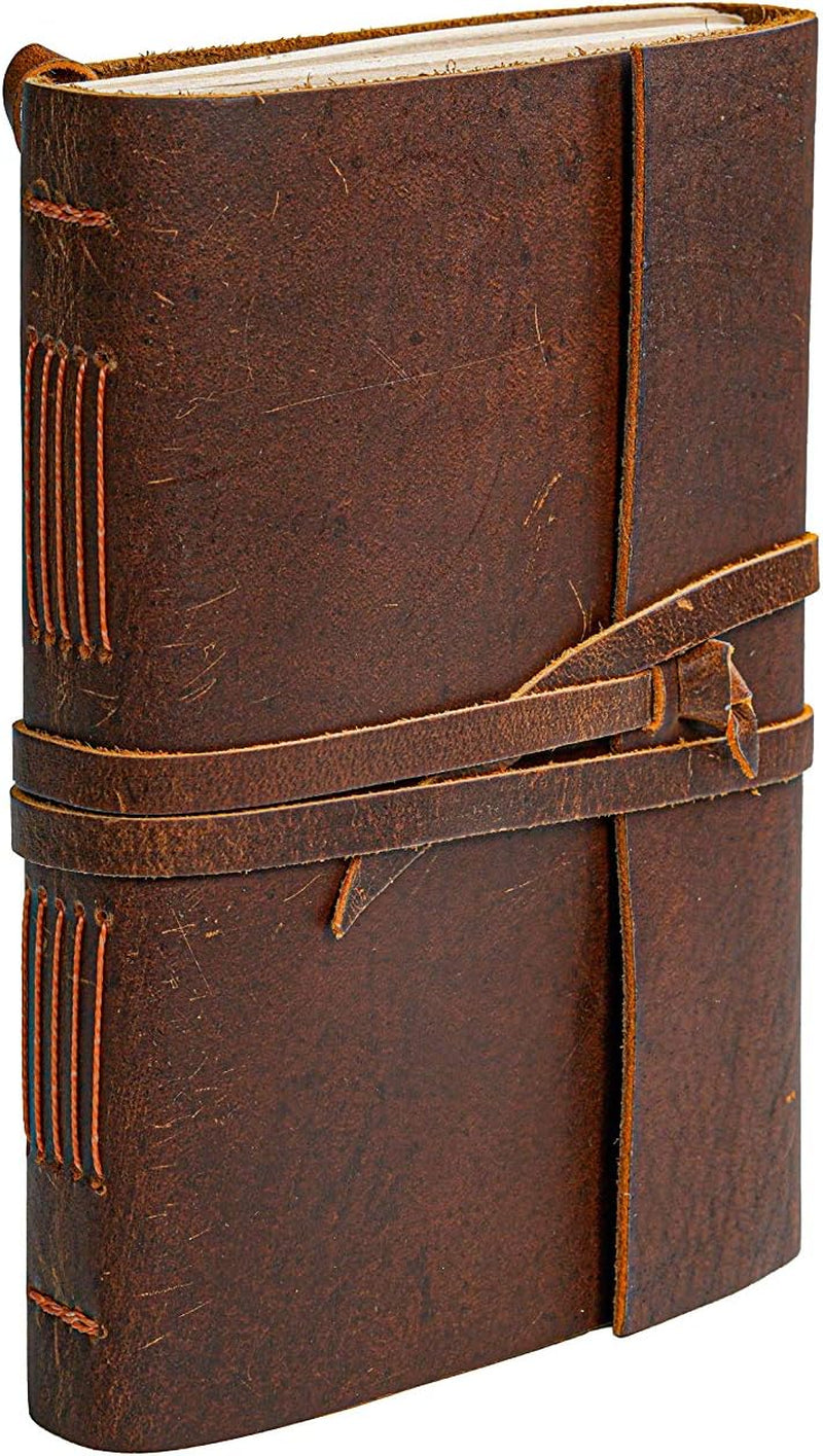 Leather Journal Notebook - Rustic Handmade Vintage Leather Bound Journals for Me