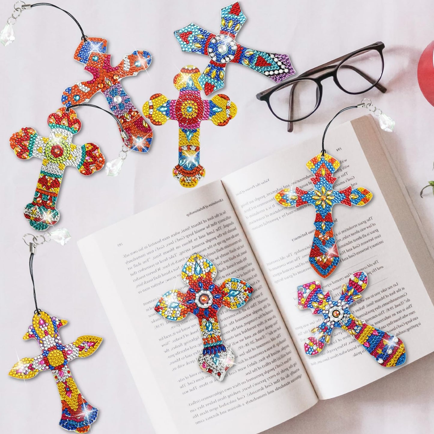 8 Pcs Diamond Painting Bookmark, Diamond Art Kit for Adults