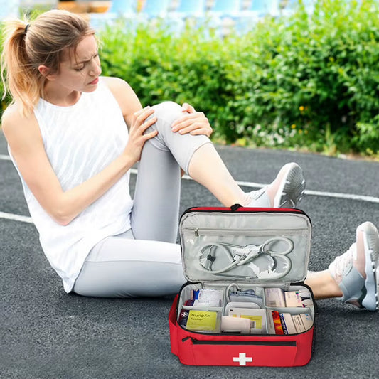 Travel Medicine Bag with Lockable Zippers Travel Emergency Kit Empty Medication Organizer Medication Travel Case for Home Travel