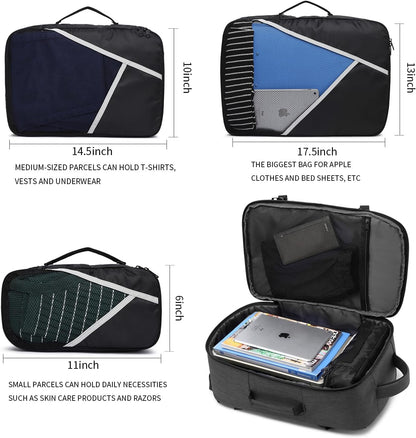 40L Travel Backpack for Women Men，17 Inch Laptop Backpack Flight Approved Luggage Carry on Water Resistant Computer Backpack for Weekender Overnight Large Daypack Black