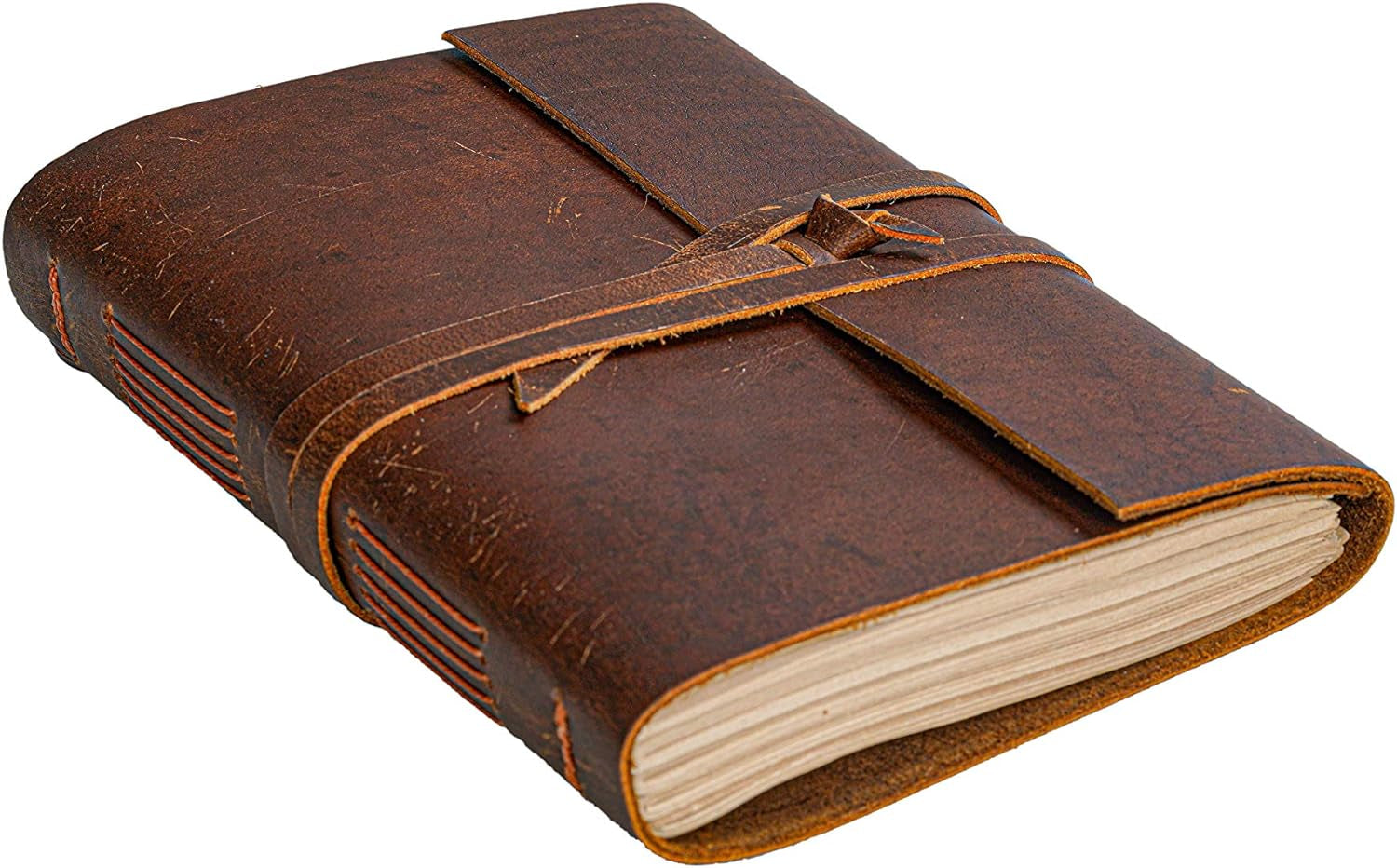 Leather Journal Notebook - Rustic Handmade Vintage Leather Bound Journals for Me