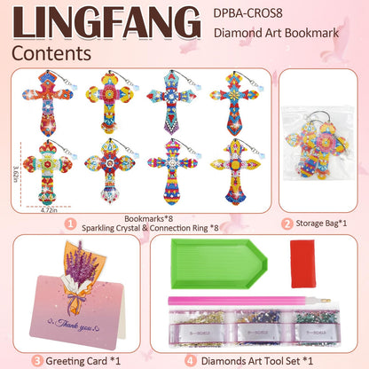 8 Pcs Diamond Painting Bookmark, Diamond Art Kit for Adults