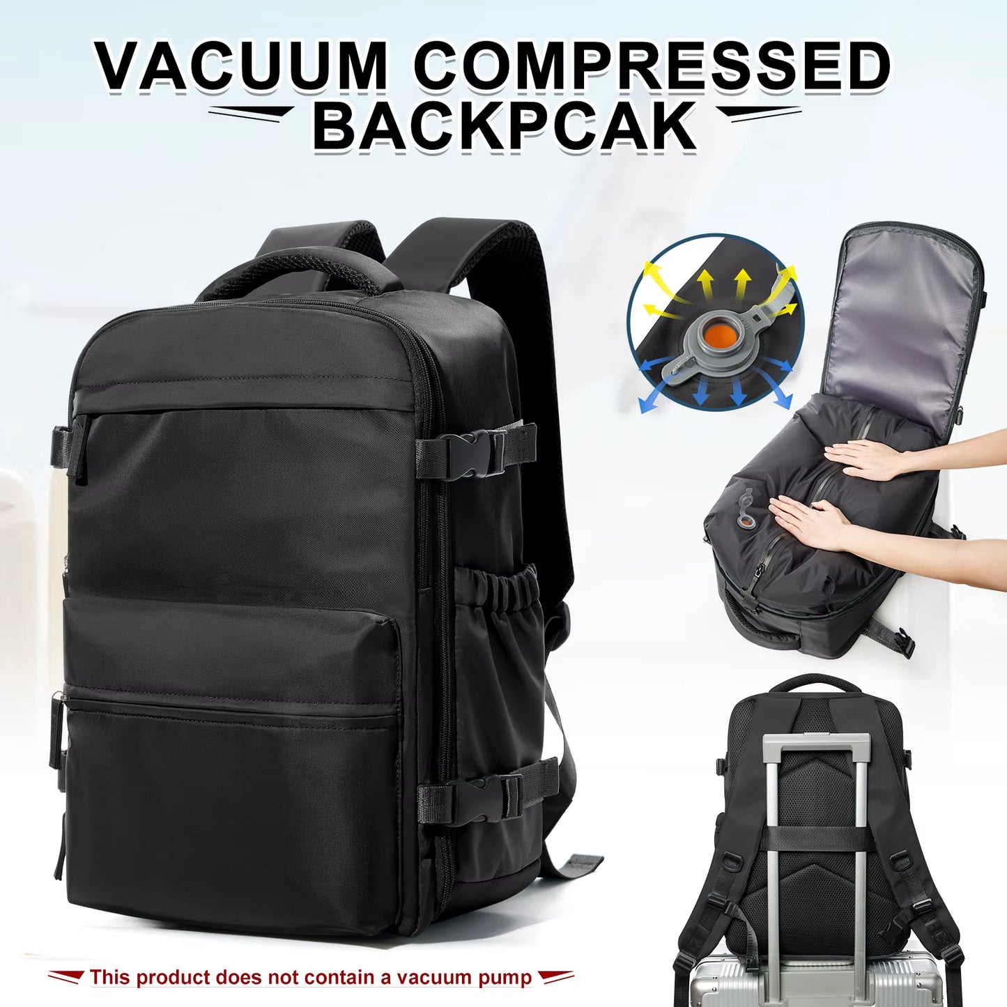Ryanair Backpack Travel Cabin Airplane 40X20X25, Air Vacuum Compression Backpack, Women Men Backpack Business Laptop Bag Handbag